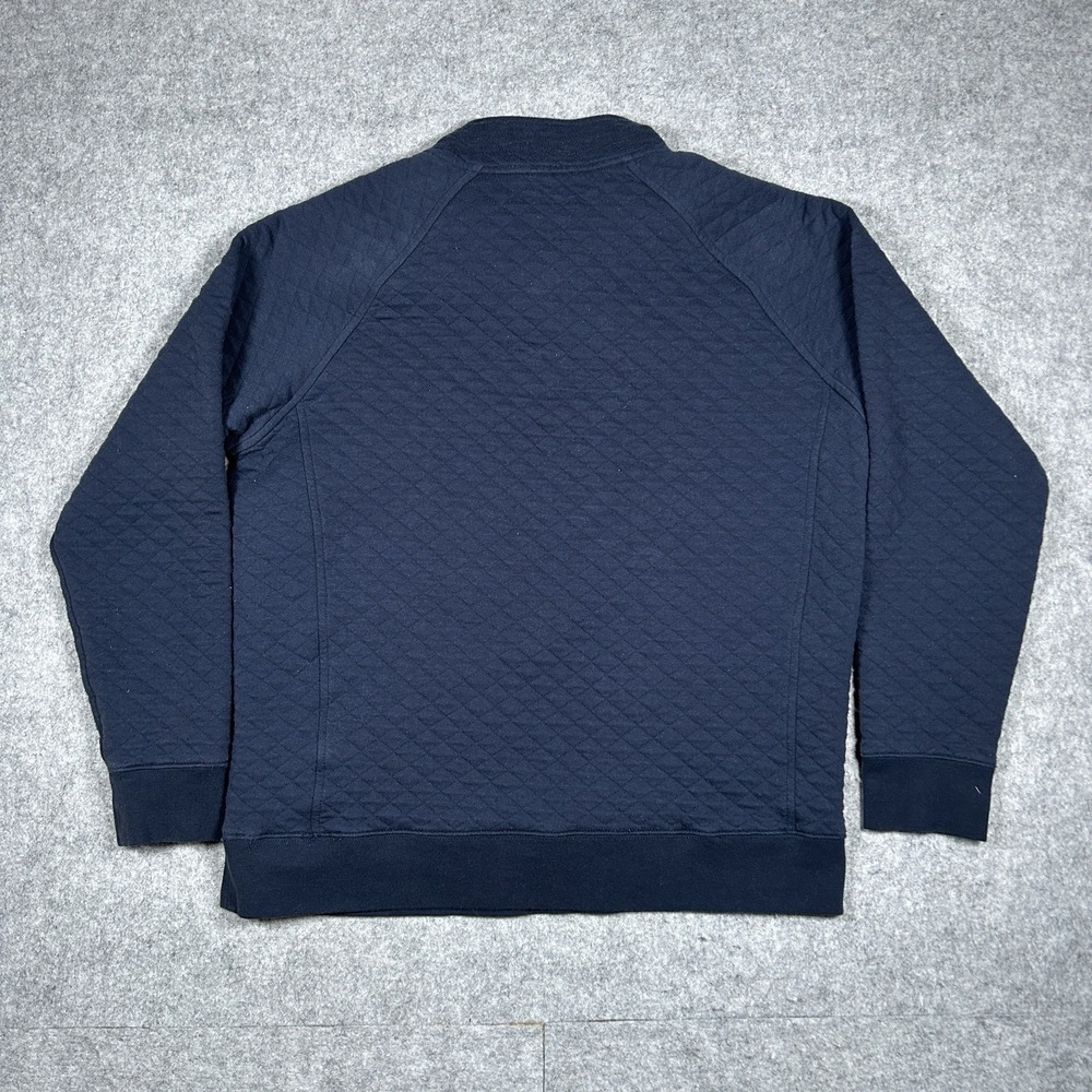 Eddie Bauer Henley Pullover Sweater Men's Size Small Navy Blue Quilted - Picture 11 of 14